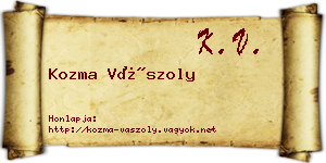 Kozma Vászoly névjegykártya